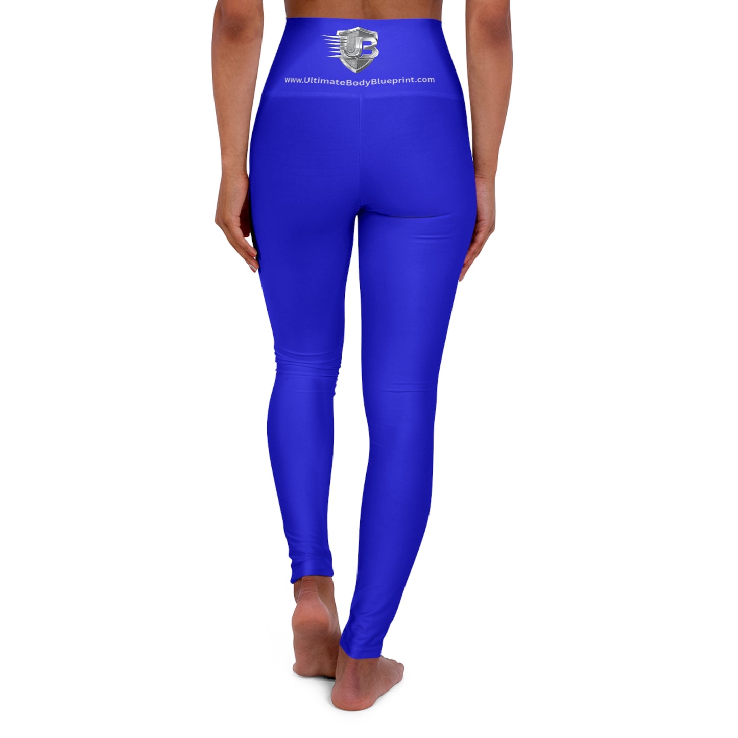 High-Waisted Yoga Leggings — Blue Logo Activewear