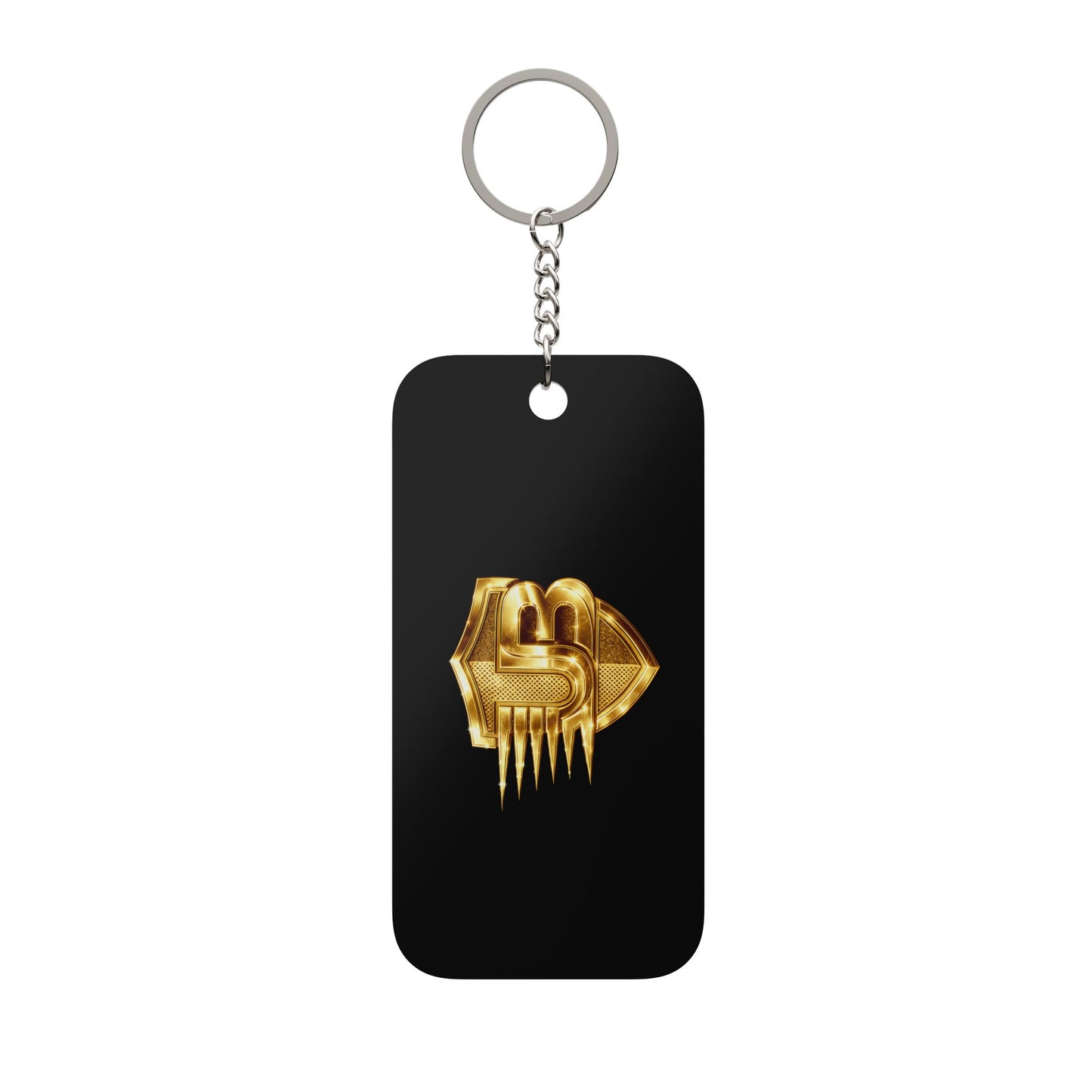 Gold Graffiti Lip Keychain Charm — Double-Sided Urban Style Accessory