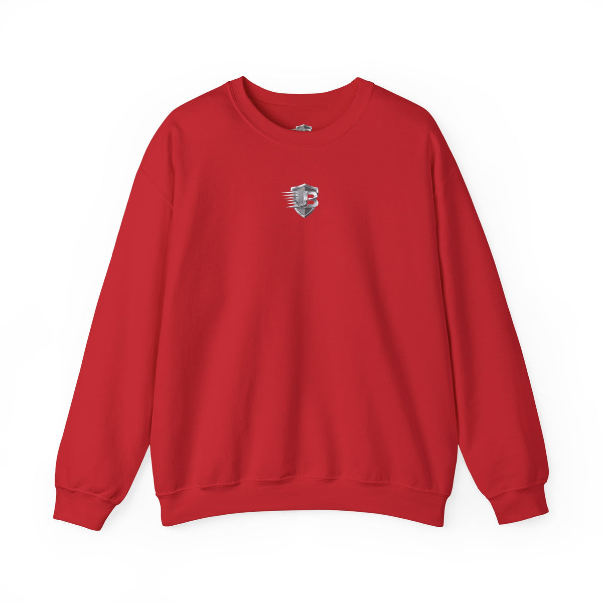 Crewneck Sweatshirt — Small Shield Logo Front & QR Code "Ultimate Body" Back