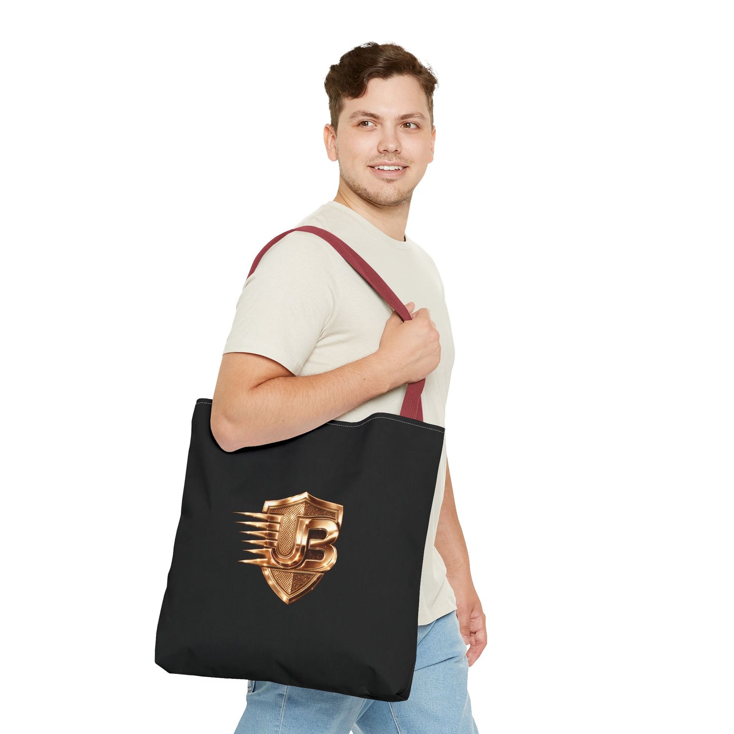 Ultimate Body QR Tote Bag — Black Logo Shield Design
