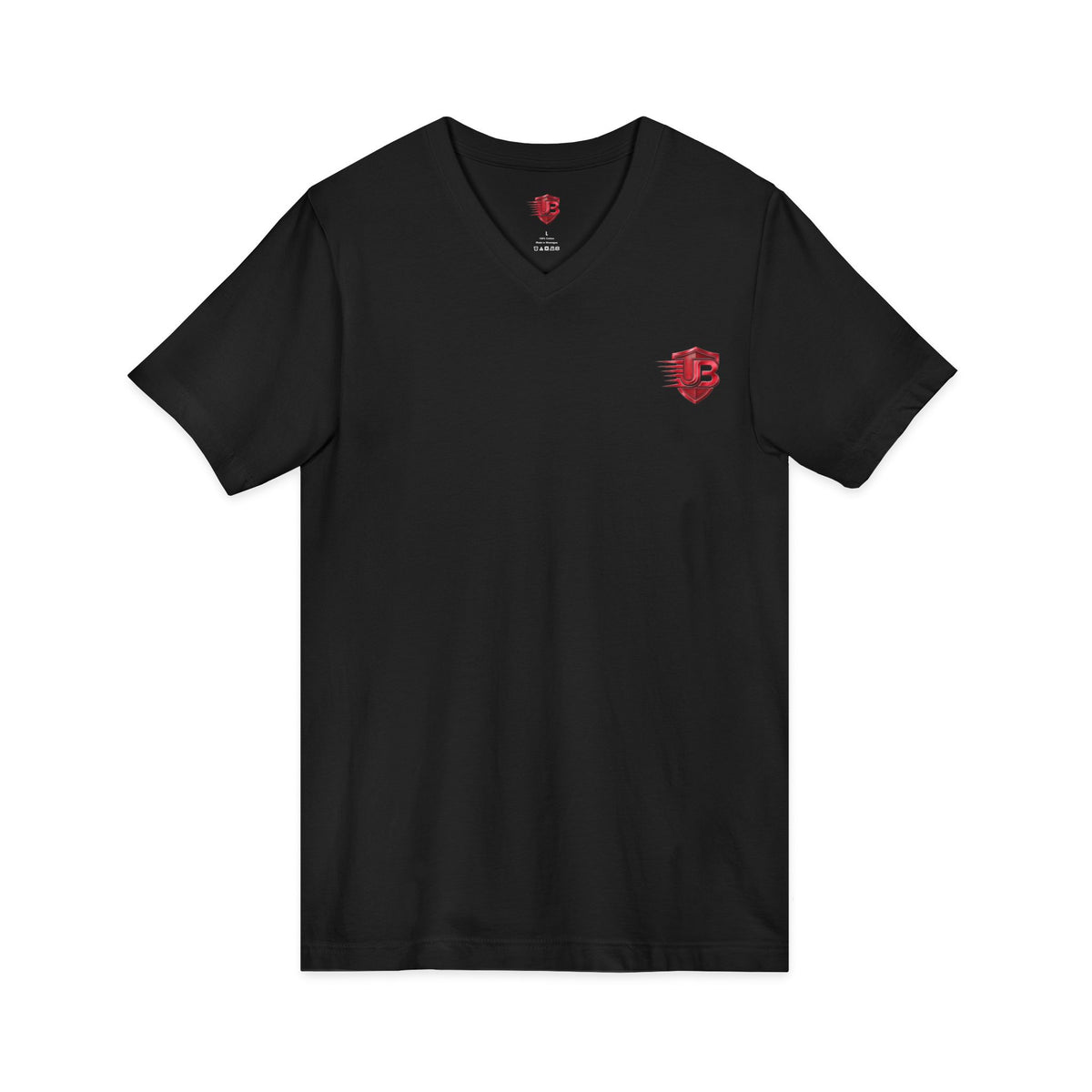 V-Neck Tee — Red Heart QR Design ("Unknown Body")