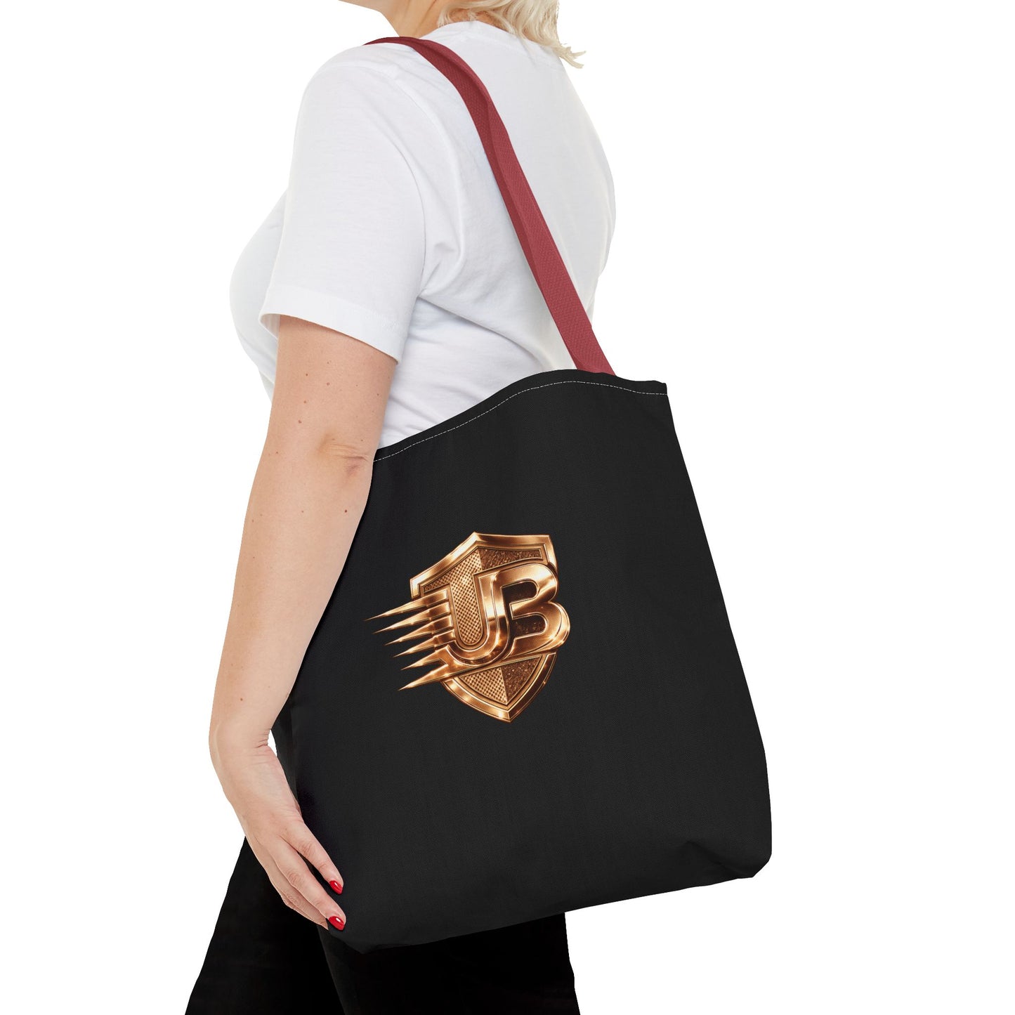 Ultimate Body QR Tote Bag — Black Logo Shield Design