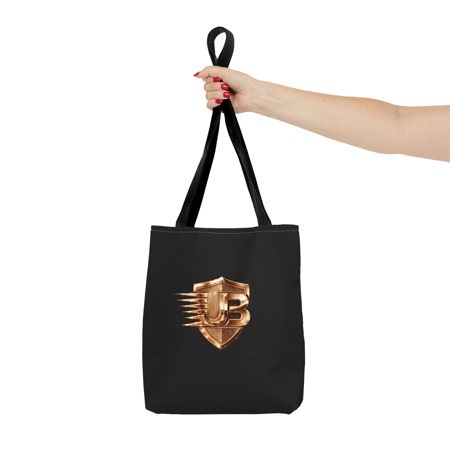 Ultimate Body QR Tote Bag — Black Logo Shield Design
