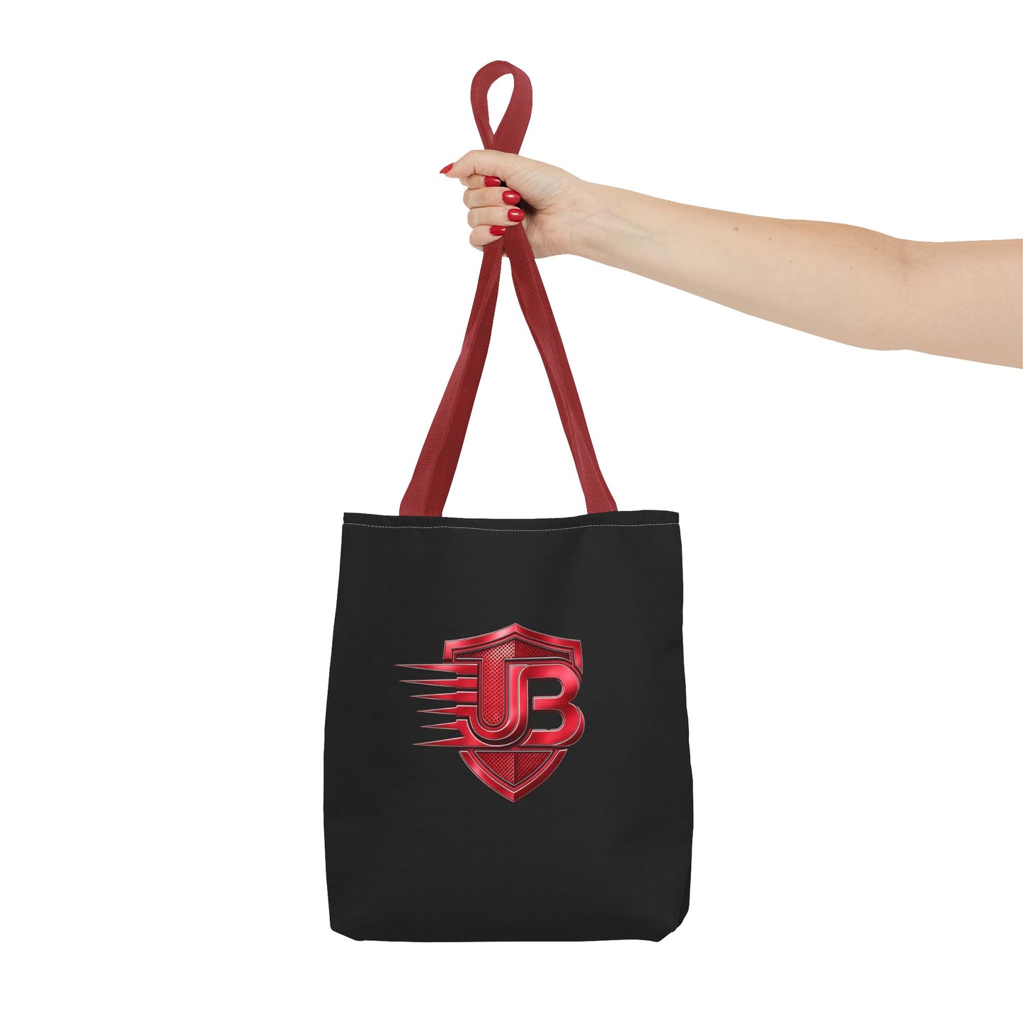 Speed Shield Logo Tote Bag — Black & Red Branded AOP Tote