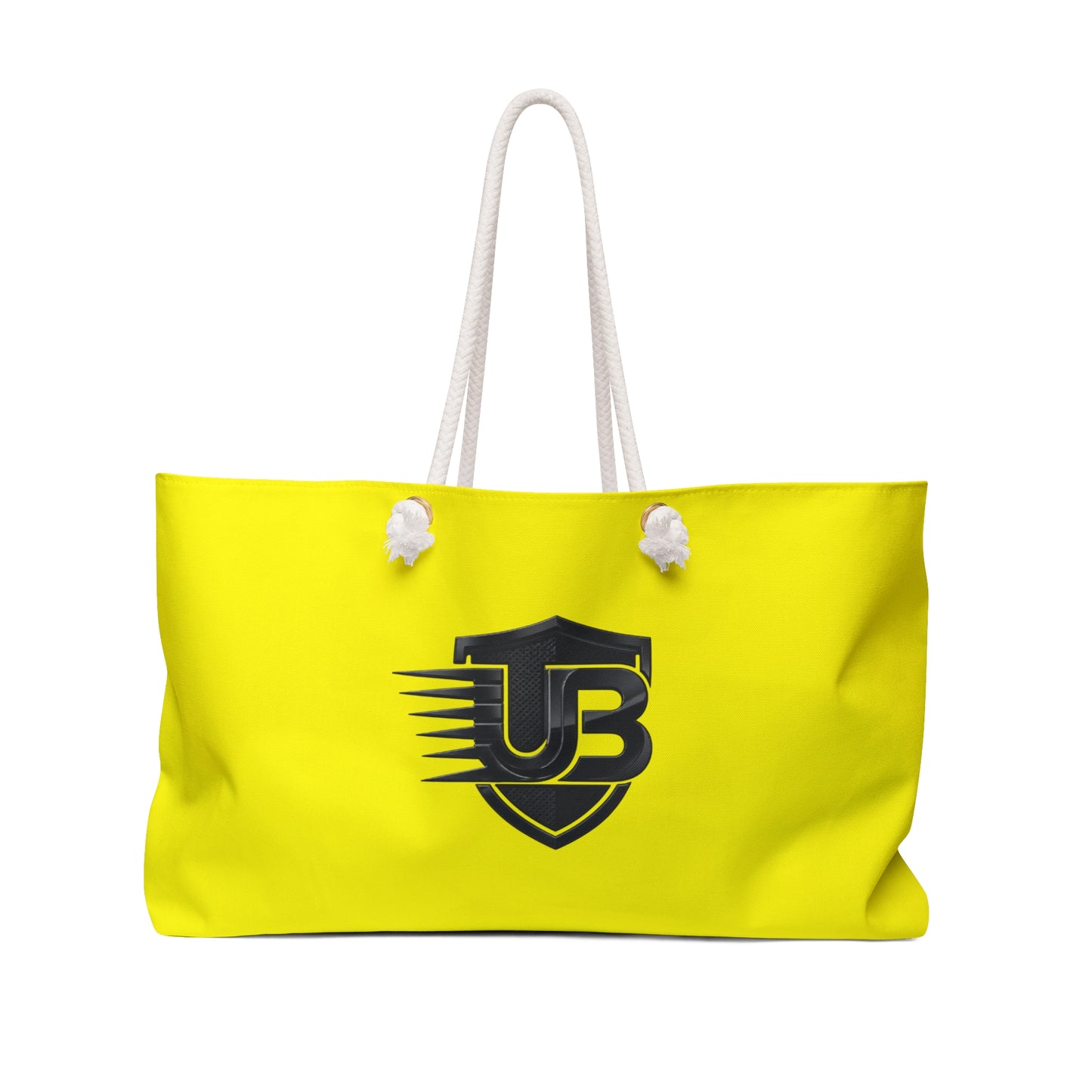 Yellow Logo Weekender Bag — UltimateBodyBlueprint Travel Tote