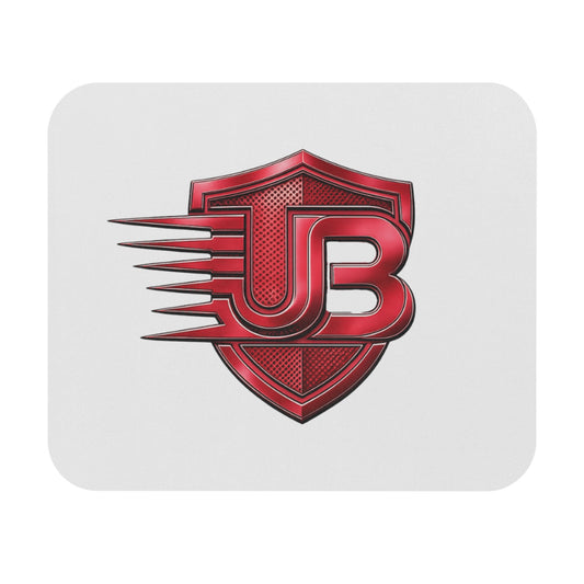 Red Metallic UB Shield Mouse Pad – Racing Gamer Desk Mat