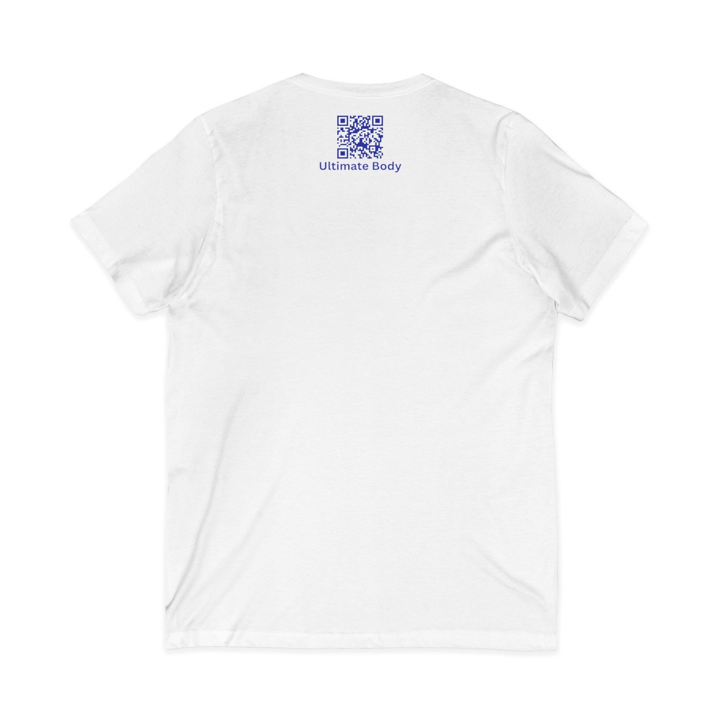 V-Neck Fitness Tee with 'Ultimate Body' QR Back & Shield Logo