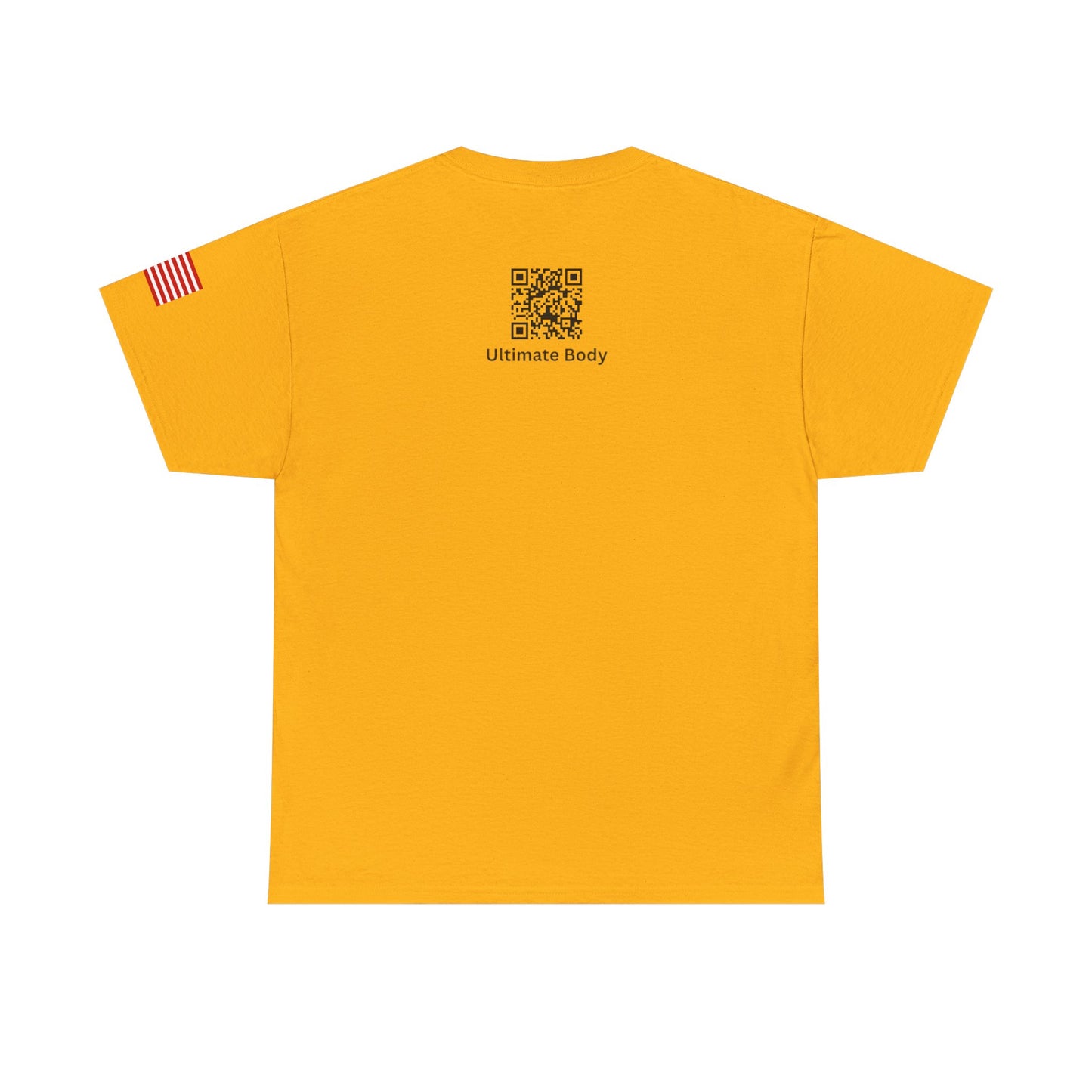 United States Logo Tee — Patriotic Yellow T‑Shirt with American Flag Sleeve