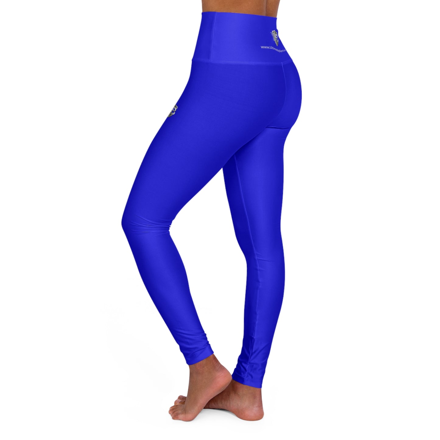High-Waisted Yoga Leggings — Blue Logo Activewear
