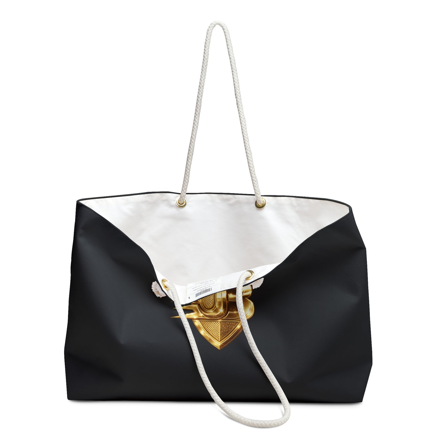 Ultimate Body QR Weekender Bag — Black Travel Tote with Gold Logo