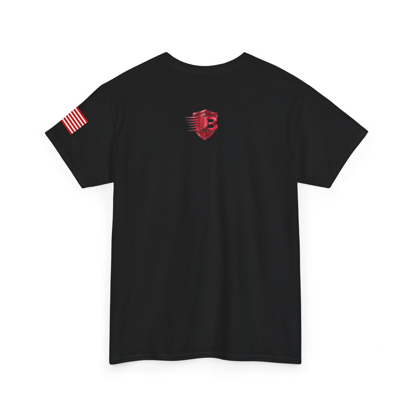 United States Flag T-Shirt — Patriotic Black Tee with Red USA Crest
