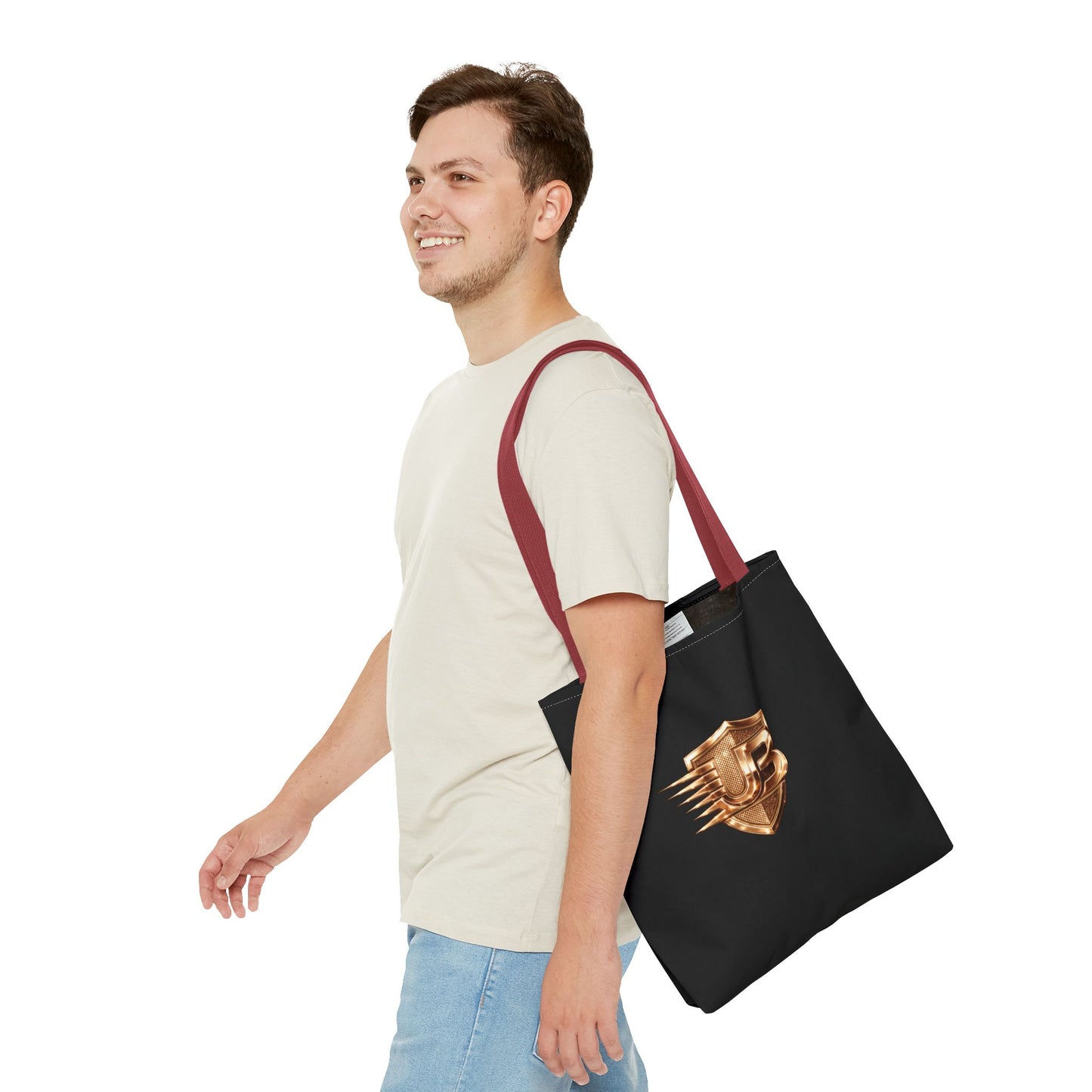 Ultimate Body QR Tote Bag — Black Logo Shield Design