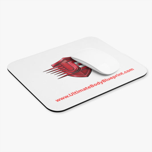 Red Metallic UB Shield Mouse Pad – Racing Gamer Desk Mat