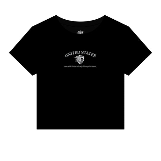 United States Shield Logo Crop Tee — Women's Micro Rib Baby T-Shirt