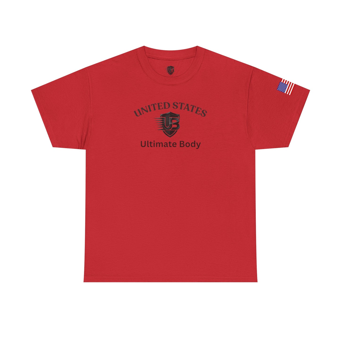 United States Shield Tee — Patriotic Flag Sleeve Cotton T‑Shirt