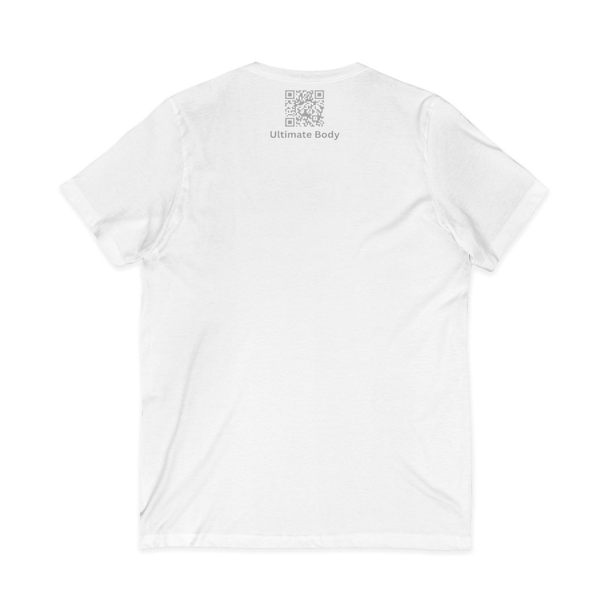 V-Neck Fitness Tee with 'Ultimate Body' QR Back & Shield Logo